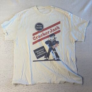 Cracker Jack T-Shirt Mens XL White Vintage Graphic Short Sleeve Crew Neck